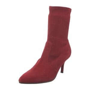 NWOB Stuart Weitzman Suede Maroon Red Cling Sock Heeled Boot Size 10.5